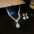 Sparkling Rhinestone Necklace Drop Earrings For Women Geometric Water Droplet Pendant Necklaces Wedding Bride Jewelry Sets