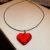 Red Heart Pendant Necklace For Women Girls Glass Crystal Necklace Black Leather Rope Chain Necklaces Y2k Jewelry Friends Gift