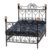 1 12 Miniature Bedroom Furniture Metal Bed With Mattress Accessory Toy Black