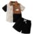 16 Years Kids Boy 2PCS Suit Color Blocking ShirtSolid Color Shorts Handsome All Match Wear Summer Daily Clothes for Boy