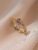 1pc Stainless Steel Purple Fourleaf Clover Cubic Zirconia Open Ring Sweet Style Suitable For Womens Daily Wear