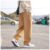 Casual pants straight printed cropped pants mens solid color youth fashion fashion brand sports pants loose fashion summer