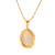 Luxury 18K Gold Plated Stainless Steel Oval Shape White Cat Eye Opal Stone Pendant Necklace Fashion Jewelry