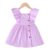 Dress for Toddler Baby Girl 324 Months Folding Fabric Flutter Sleeve Botton Design Dress Summer Clothes Infant Baby Clothing