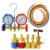 Manifold Gauge Set HVAC AC Refrigeration Charging Service with Hoses Adjustable Couplers Adapter Can Tap R410A R22 R134a R404A