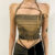 WhereMery Green Lace Up Off Shoulder Tank Top Summer 2022 Aesthetic Sexy Print Sleeveless Crop Top Y2k Streetwear Tanks