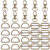 KRABALL 30PCS Adjuster Buckle Belt Key Chain Slide Buckle Middle Center Bar for Bag Strap Belt Webbing and Leather Strap Making