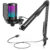FIFINE USB Gaming Microphone Kit for PCPS45 Condenser Cardioid Mic Set with Mute ButtonRGB Arm Standfor Streaming VideoA6T
