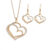 3 Pcs Set Heart Shaped Jewelry Set Of Earrings Pendant Necklace For Women Exquisite Fashion Rhinestone Double Heart Jewelry Set