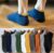 5pairs Mens Fashion Sports Socks Striped Cotton Sweat Absorption Breathable Comfortable Ankle Socks