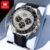 OLEVS 2875 Luxury Quartz Men Watch Silicone Strap Waterproof 24hour Moon Phase Chronograph Fashion Classic Sports Man Wristwatch
