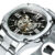 WINNER Fashion Square Skeleton Automatic Mechanical Watch for Men Luminous Hands Business Luxury Watches Stainless Steel Strap