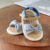 Infant Baby Girls Summer Sandals with Flower Bowknot Soft Sole Wedding Dress Flats Newborn First Walkers Crib Dress Shoes